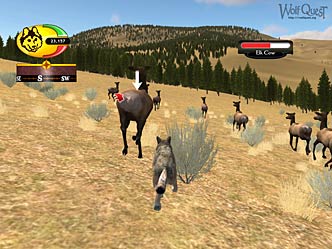 Screenshot of Wolf chasing elk