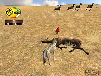 Screenshot of Wolf killing elk