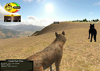 Image: screenshot of the WolfQuest interactive